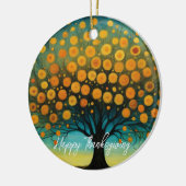 Flower Art Herfst Tree Vakantie Thanksgiving Kaart Keramisch Ornament (Links)