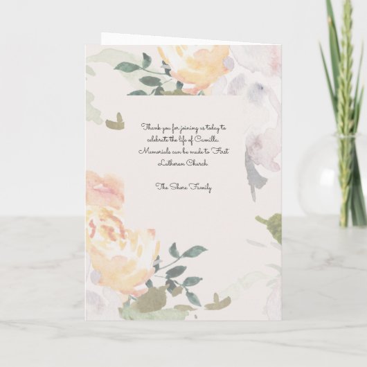 Flower Art Memorial Programme Programma (Achterkant)