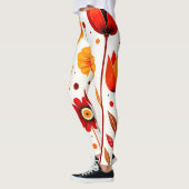 Flower Art Witte achtergrond Leggings (Links)