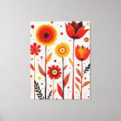 Flower Art Witte Achtergrond Muur Art Canvas Afdruk (Voorkant)