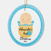 Flower Baby Boy Baby's eerste kerst Ornament (Links)