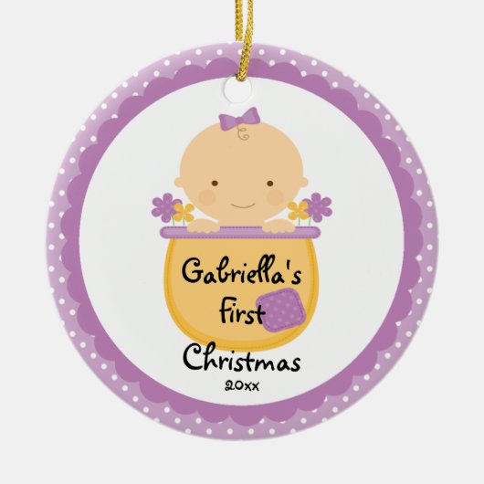 Flower Baby Girl Baby's eerste kerst Ornament (Voorkant)