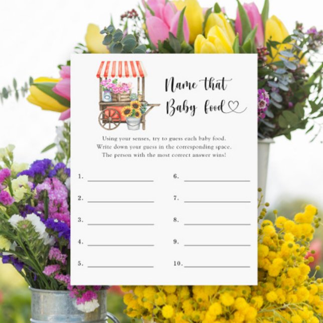 Flower baby shower - Noem dat baby Food spel (Creator heeft geüpload)