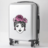 Flower Bandana Messy Bun Sticker (Koffer)