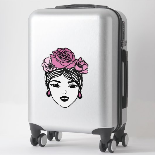 Flower Bandana Messy Bun Sticker (Koffer)