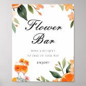 Flower Bar Aperol Spritz Vrijgezellenfeest Sign Poster (Voorkant)