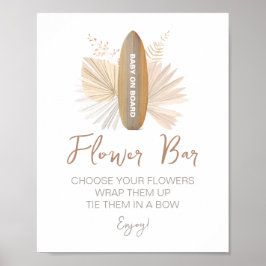Flower Bar Baby aan boord Baby shower Sign Poster