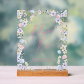 Flower Bar Bloemen Roze Vrijgezellenfeesten Tafel Acryl Bord (Neutraal)