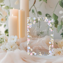 Flower Bar Bloemen Roze Vrijgezellenfeesten Tafel Acryl Bord