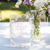 Flower Bar Bloemen Roze Vrijgezellenfeesten Tafel Acryl Bord