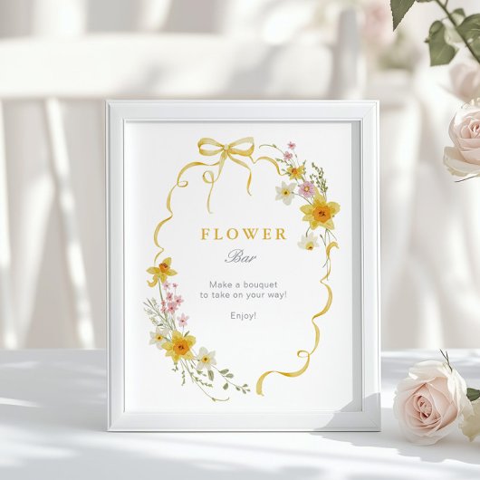 Flower Bar Bloemen Voorjaarsboog Baby shower Poster