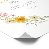 Flower Bar Bloemen Voorjaarsboog Baby shower Poster (Hoek)