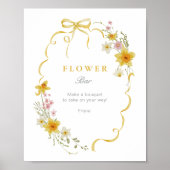 Flower Bar Bloemen Voorjaarsboog Baby shower Poster (Voorkant)