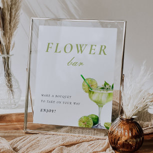 Flower Bar Mexican Fiesta Vrijgezellenfeest Sign Poster