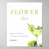 Flower Bar Mexican Fiesta Vrijgezellenfeest Sign Poster (Voorkant)