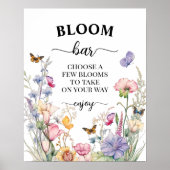 Flower Bar of Wildflower Bloom Vrijgezellenfeest Poster (Voorkant)