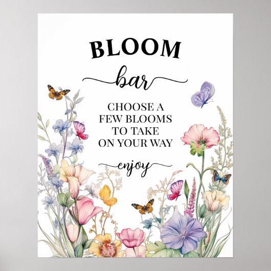 Flower Bar of Wildflower Bloom Vrijgezellenfeest Poster (Voorkant)
