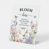 Flower Bar of Wildflower Bloom Vrijgezellenfeest Reclamebord Met Voetstuk (Voorkant)