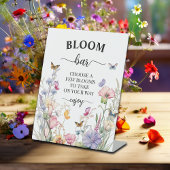 Flower Bar of Wildflower Bloom Vrijgezellenfeest Reclamebord Met Voetstuk