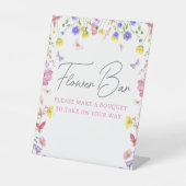 Flower Bar Sign – Maak een boeket Reclamebord Met Voetstuk (Voorkant)