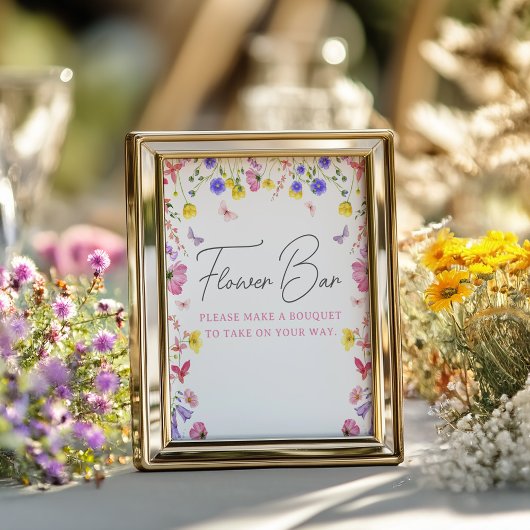 Flower Bar Sign – Maak een boeket Reclamebord Met Voetstuk