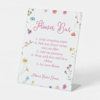 Flower Bar Sign Reclamebord Met Voetstuk