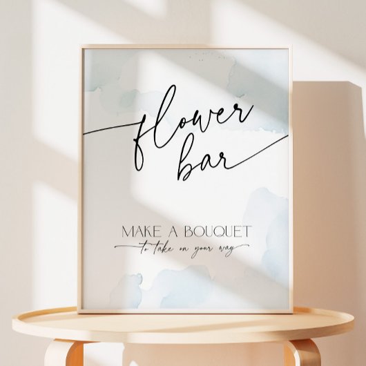 Flower Bar Vrijgezellenfeest op Cloud Nine Dusty B Reclamebord Met Voetstuk