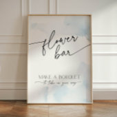 Flower Bar Vrijgezellenfeest op Cloud Nine Dusty B Reclamebord Met Voetstuk