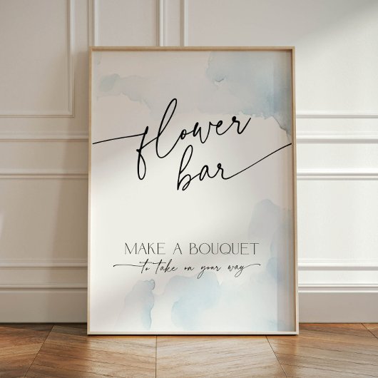 Flower Bar Vrijgezellenfeest op Cloud Nine Dusty B Reclamebord Met Voetstuk