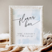 Flower Bar Vrijgezellenfeest op Cloud Nine Dusty B Reclamebord Met Voetstuk