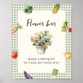 Flower Bar Vrijgezellenfeest tafel teken van de ma Poster (Voorkant)