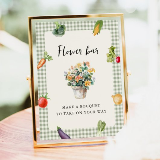 Flower Bar Vrijgezellenfeest tafel teken van de ma Poster