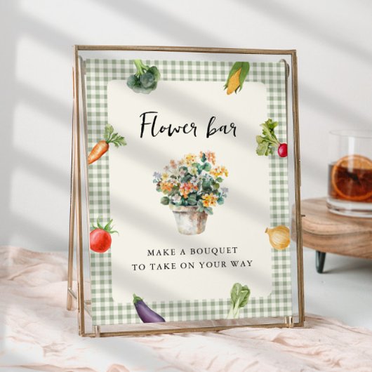 Flower Bar Vrijgezellenfeest tafel teken van de ma Poster