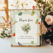 Flower Bar Vrijgezellenfeest tafel teken van de ma Poster