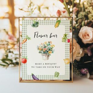 Flower Bar Vrijgezellenfeest tafel teken van de ma Poster