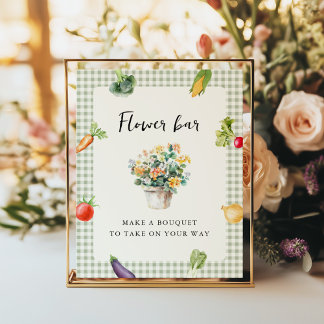 Flower Bar Vrijgezellenfeest tafel teken van de ma Poster