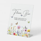 Flower Bar Wildflowers Vlinders Vrijgezellenfeest Reclamebord Met Voetstuk (Voorkant)