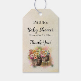 Flower Barrel Baby shower Gift Labels Cadeaulabel