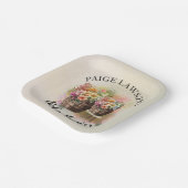 Flower Barrel Beige Baby shower Papieren Bordje (Gebogen)