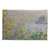 Flower Beds at Vétheuil, Impressionist Landscape Kussensloop (Achterkant)