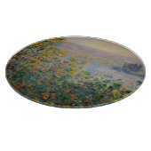 Flower Beds at Vétheuil, Impressionist Landscape Snijplank (Hoek)