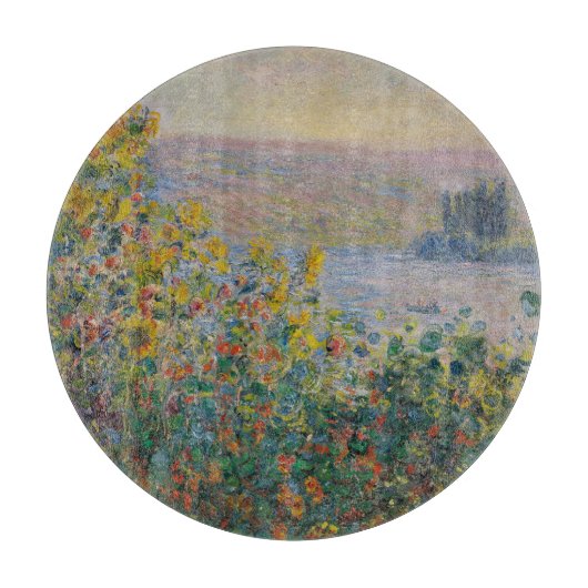 Flower Beds at Vétheuil, Impressionist Landscape Snijplank (Voorkant)