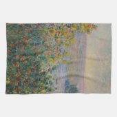 Flower Beds at Vétheuil, Impressionist Landscape Theedoek (Horizontaal)