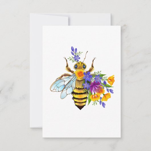Flower bee with wild plants bedankkaart (Voorkant)