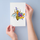 Flower bee with wild plants flyer (Hand)