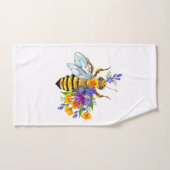 Flower bee with wild plants handdoek (Handdoek)