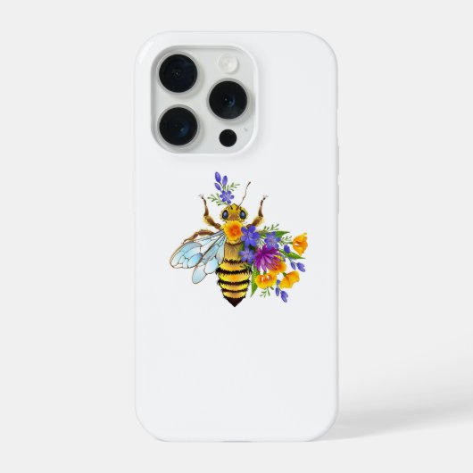 Flower bee with wild plants iPhone hoesje (Achterkant)