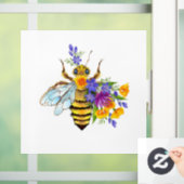 Flower bee with wild plants raamsticker (Huis)