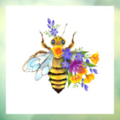 Flower bee with wild plants raamsticker (Vel 3)
