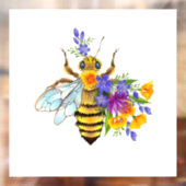 Flower bee with wild plants raamsticker (Vel 2)